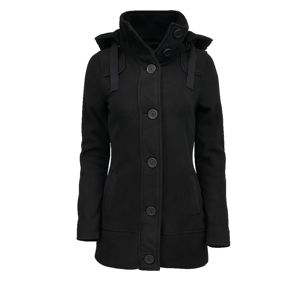 Women Square Fleece Jacket black