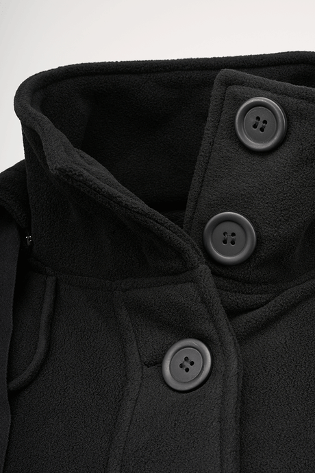 Women Square Fleece Jacket black