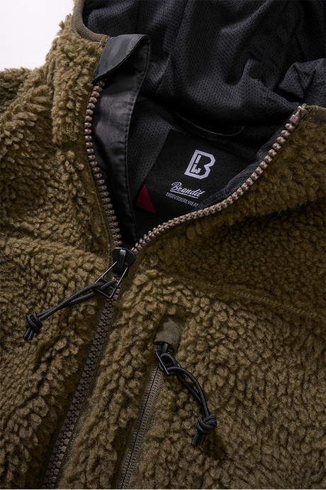 Women Teddyfleece Jacket Hooded olive
