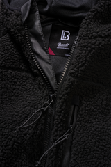 Women Teddyfleece Jacket Hooded black