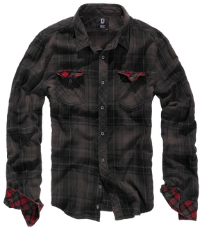 Duncan Check Shirt Long Sleeve brown-black