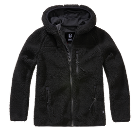 Women Teddyfleece Jacket Hooded black