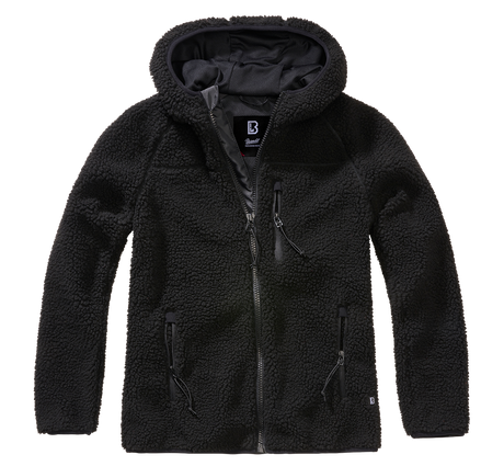 Women Teddyfleece Jacket Hooded black