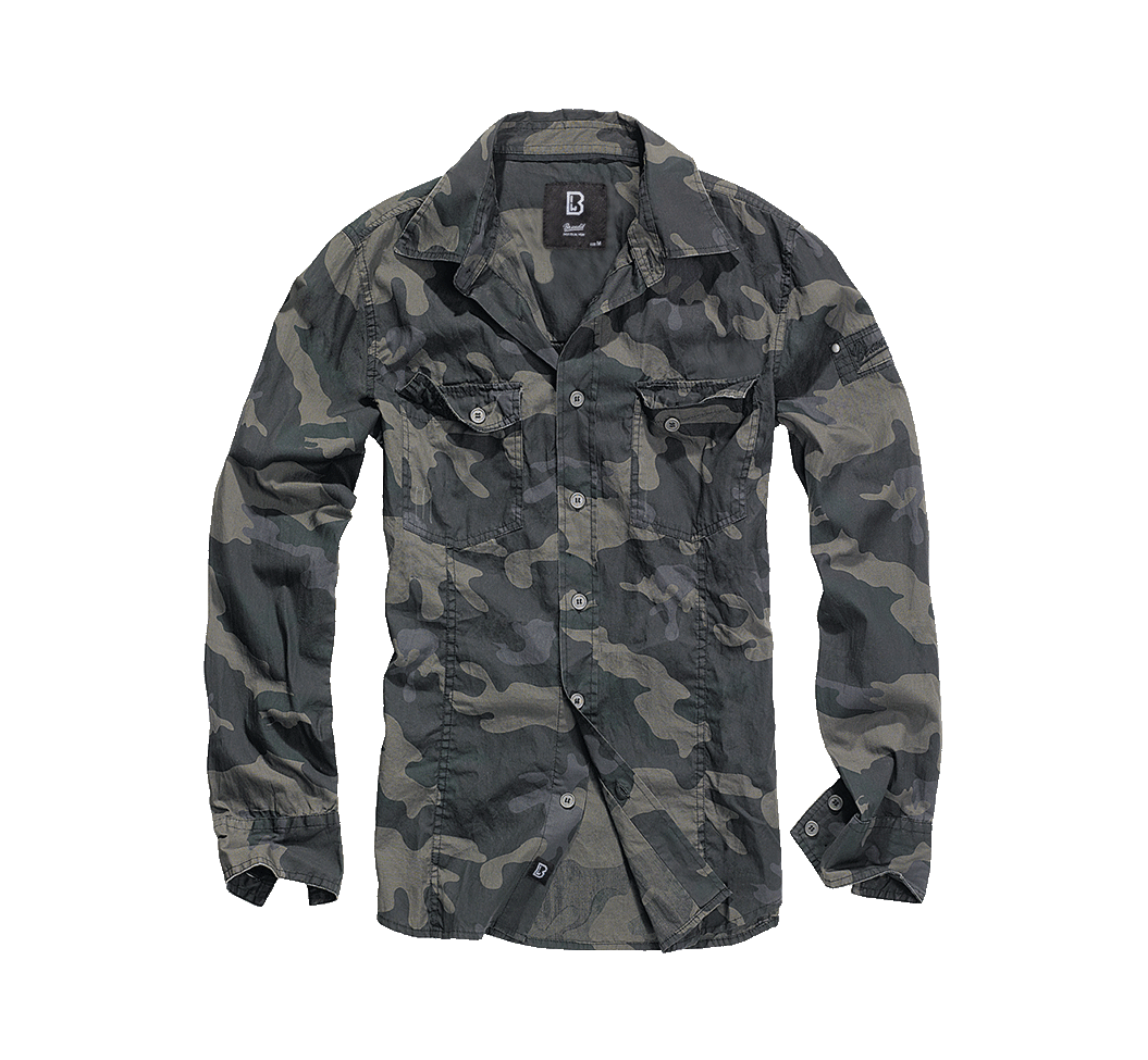 Slim Fit Shirt Long Sleeve darkcamo