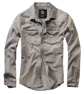 Riley Denim Shirt Long Sleeve grey denim