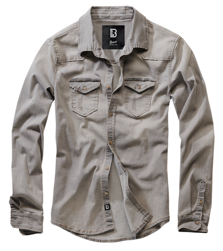 Riley Denim Shirt Long Sleeve grey denim