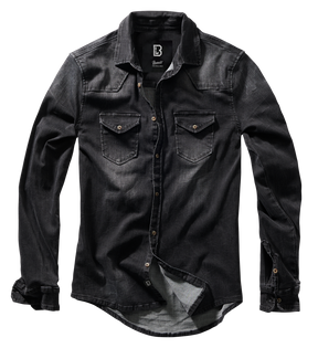 Riley Denim Shirt Long Sleeve black