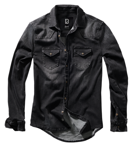 Riley Denim Shirt Long Sleeve black