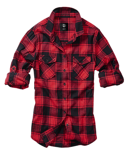 Women Amy Flannel Shirt Long Sleeve red/black