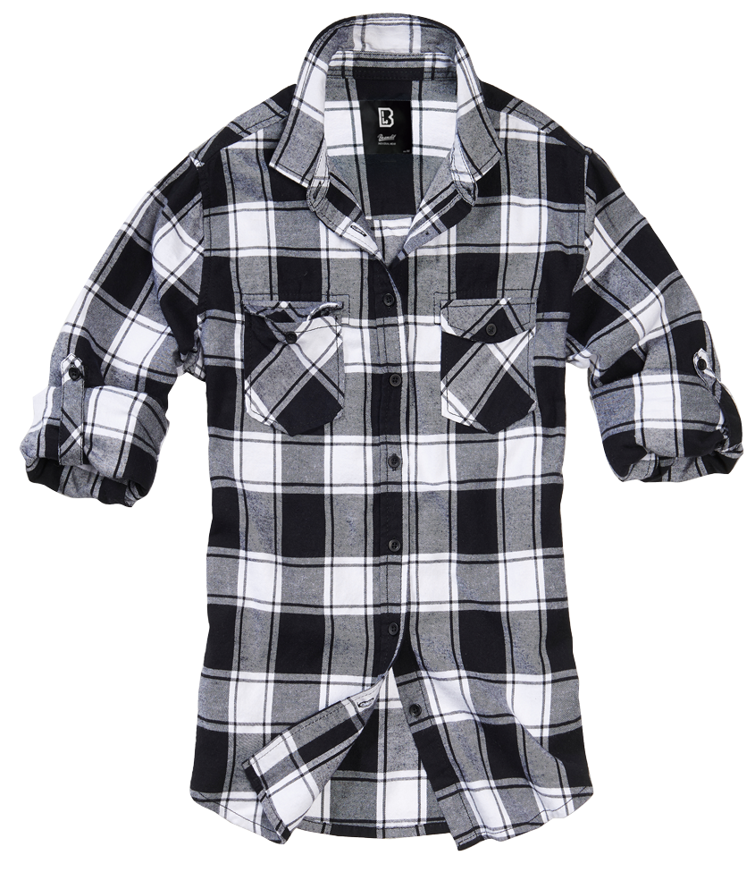 Women Amy Flannel Shirt Long Sleeve white-black