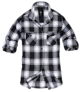 Women Amy Flannel Shirt Long Sleeve white-black