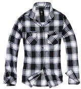 Women Amy Flannel Shirt Long Sleeve white-black