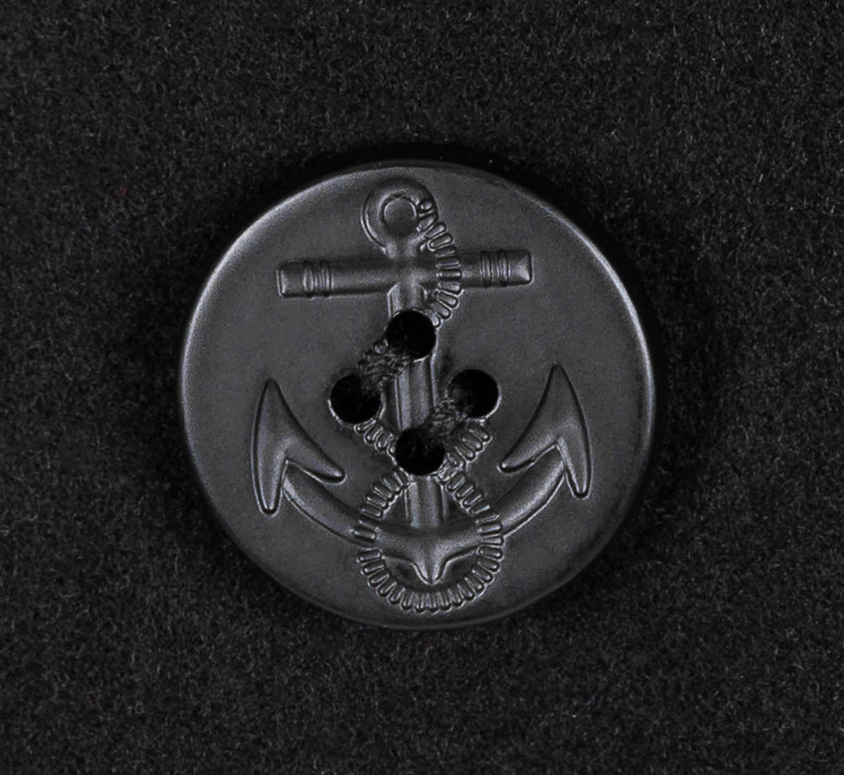 US Pea Coat, schwarz, mit schwarzen Knöpfen