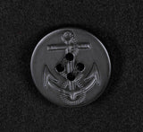 US Pea Coat, schwarz, mit schwarzen Knöpfen