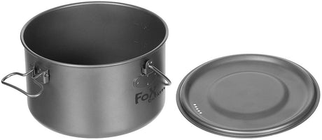 Kochgeschirr, Topf, Teller, Kochtopf, Essen, Campingtopf, Aluminiumtopf, Griffe klappbar, Deckel mit Vent, Outdoor Kochen, Ca