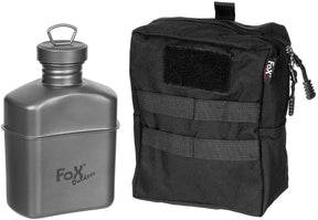 Trinkflasche, Titan, ca. 1 l, mit Tasche