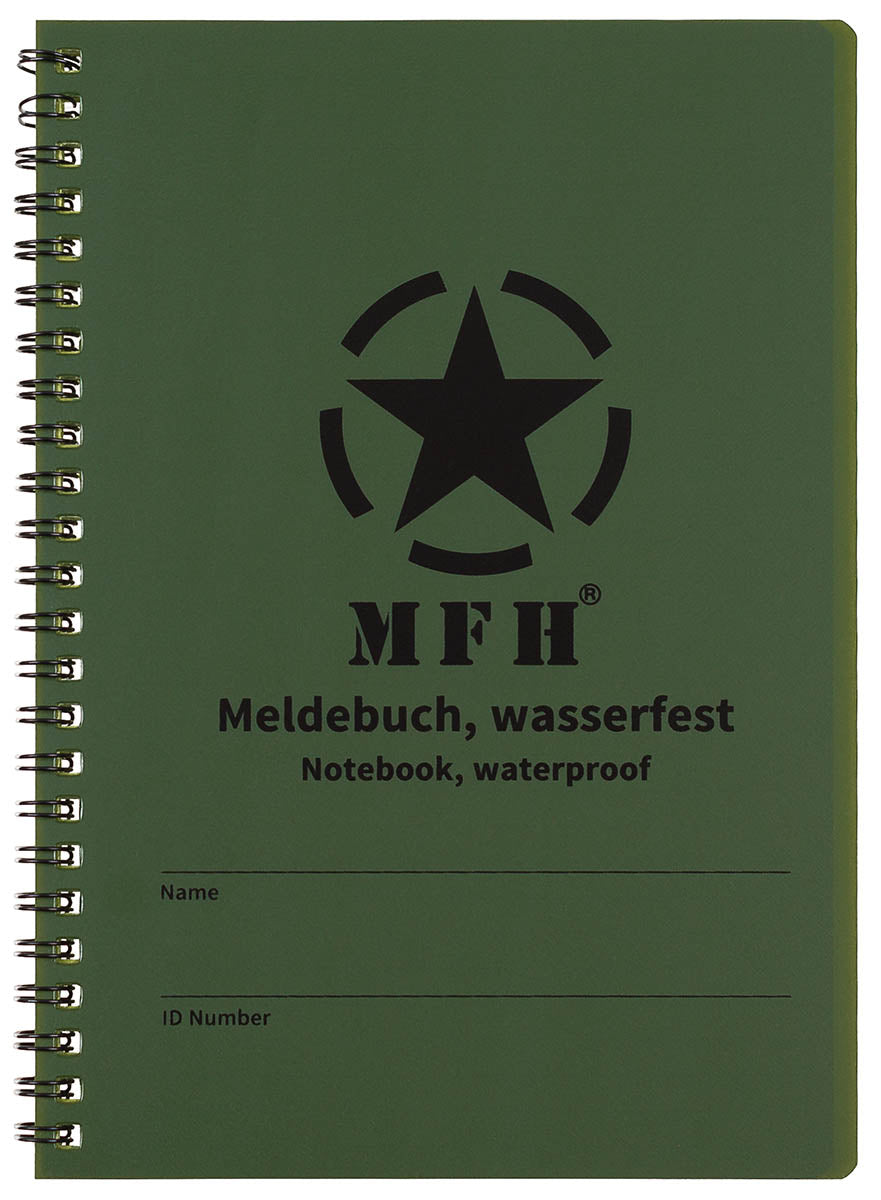 Meldebuch, wasserfest, Spiralbindung