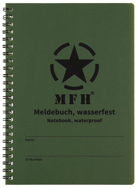 Meldebuch, wasserfest, Spiralbindung