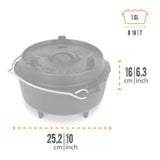 Petromax - Feuertopf / Dutch Oven ft3 mit Füssen (1,6 Liter)