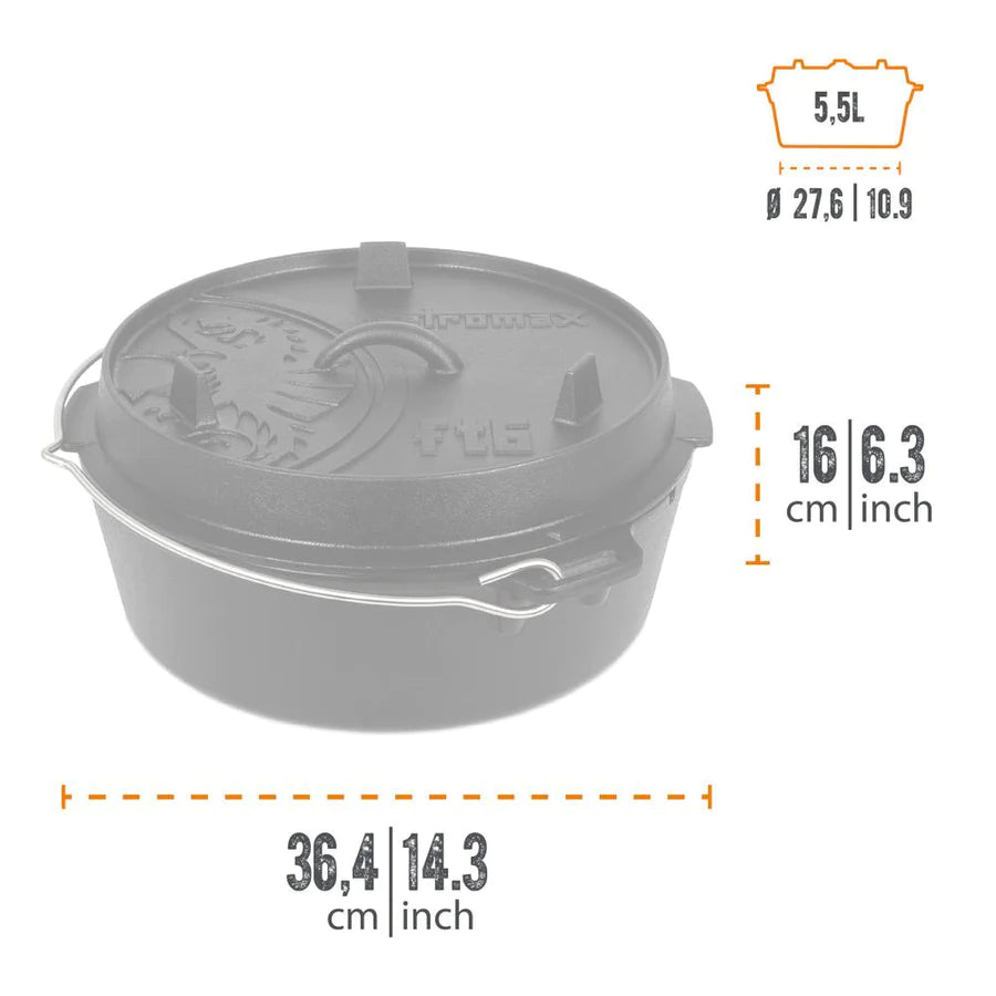 Petromax - Feuertopf / Dutch Oven ft6 ohne Füsse (5,5 Liter)