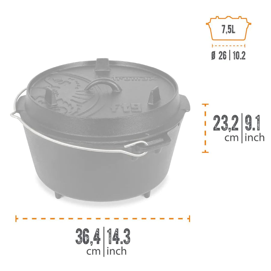 Petromax - Feuertopf / Dutch Oven ft9 mit Füssen (7,5 Liter)