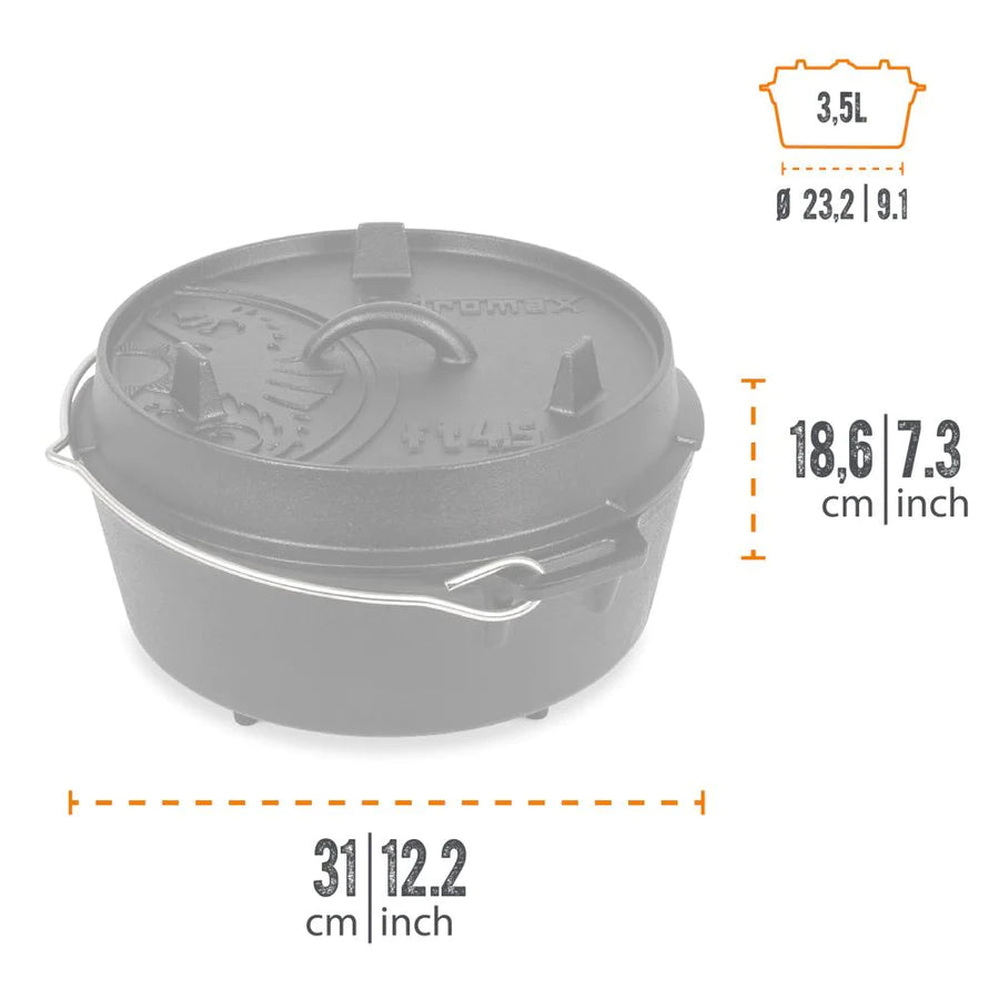 Petromax - Feuertopf / Dutch Oven ft4.5 mit Füssen (3,5 Liter)