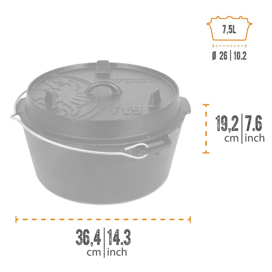 Petromax - Feuertopf / Dutch Oven ft9 ohne Füsse (7,5 Liter)