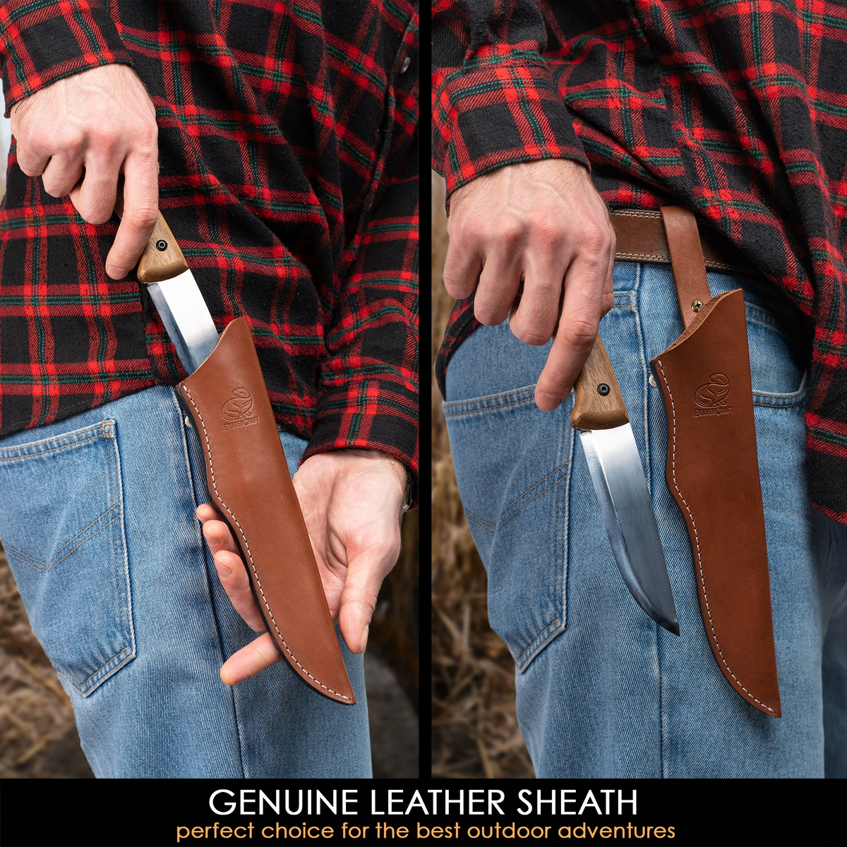 BeaverCraft - Bushcraft Messer mit Walnussholzgriff
