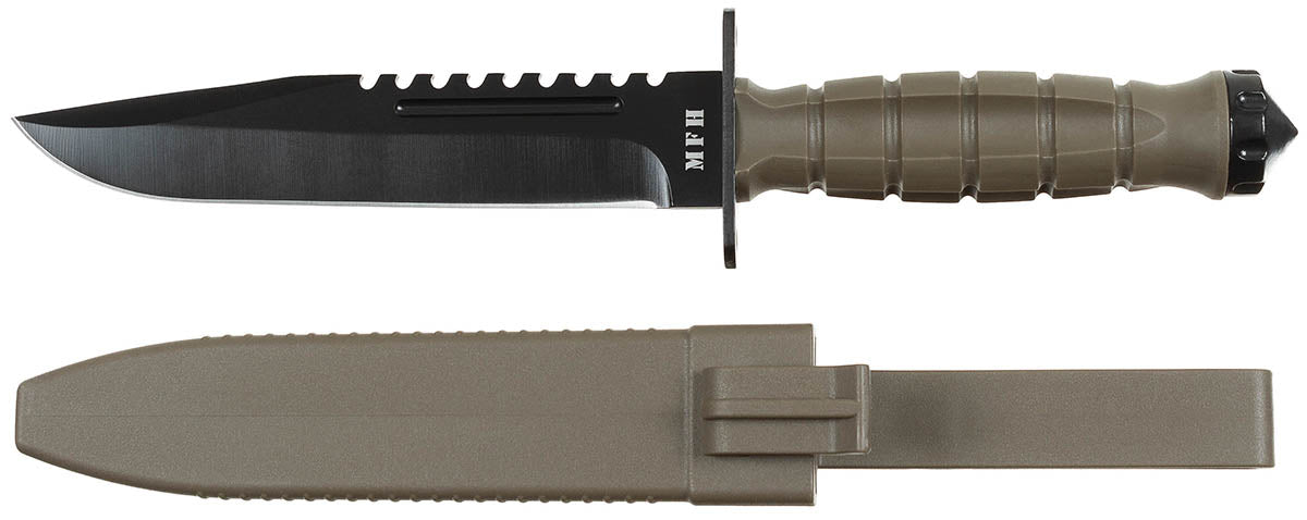 Kampfmesser, "Storm", oliv, Kunststoffgriff, Scheide