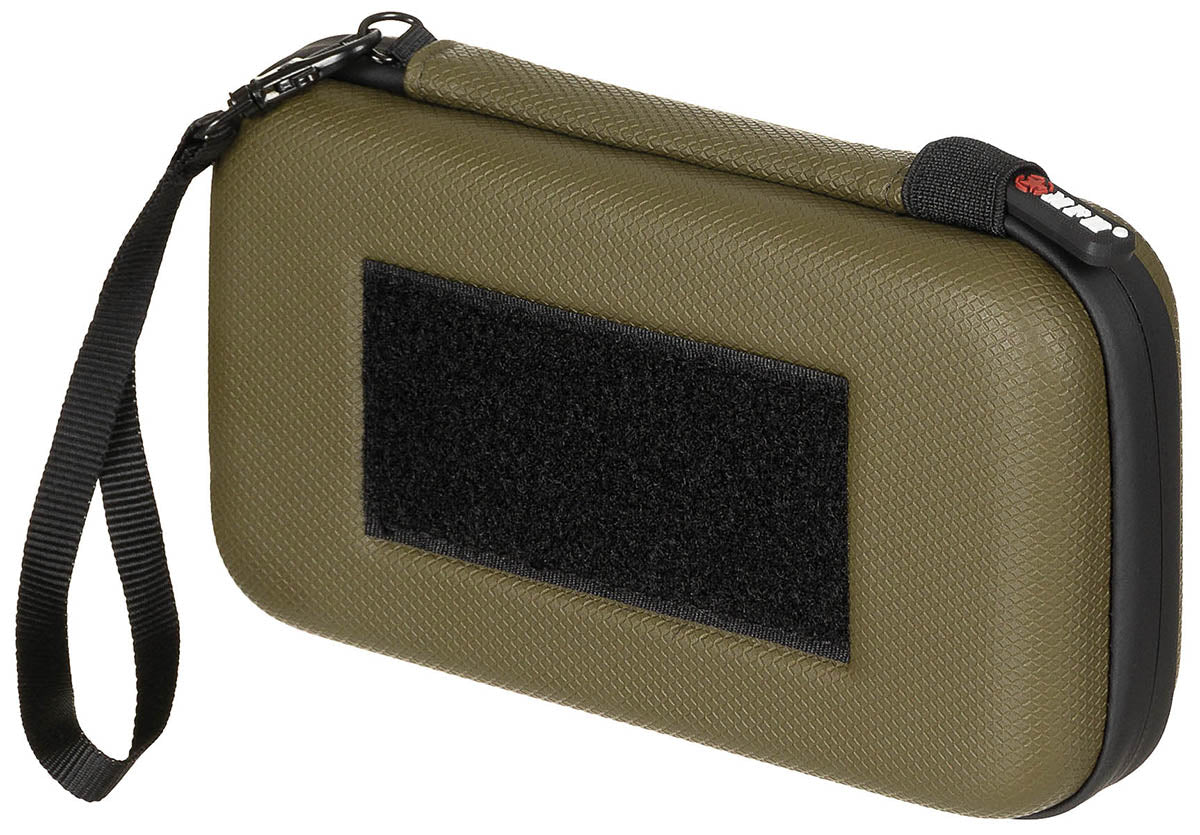 Tasche, Hartschale, klein, mit Klettschlaufen, oliv