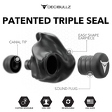Decibullz - Custom Molded Earplugs Gehörschutzstöpsel schwarz (SNR=27db)