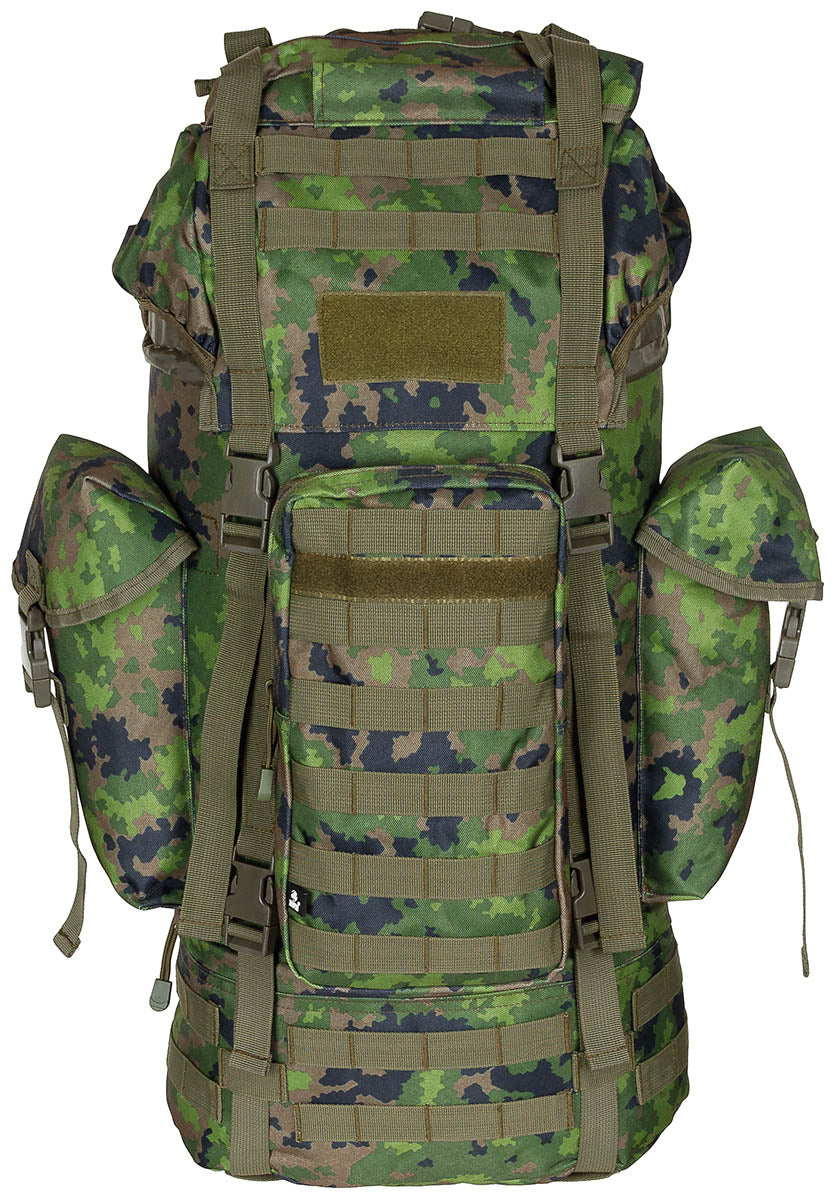 Tasche, Rucksack, Rucksack, Tarnmuster, MOLLE, Seitentaschen, Klettfläche, Taktischer Rucksack, Camouflage, MOLLE-System, Auß