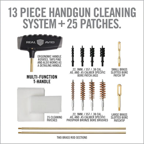 Real Avid - Handgun Cleaning Kit 22/9mm/357/38/40/45 (Reinigungsset)