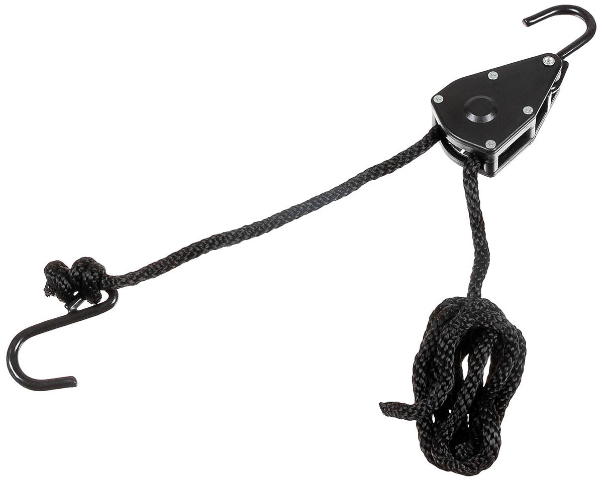 Spannseil, 9 mm, 2 Meter, mit Ratschensicherung, schwarz