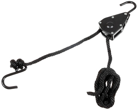 Spannseil, 9 mm, 2 Meter, mit Ratschensicherung, schwarz