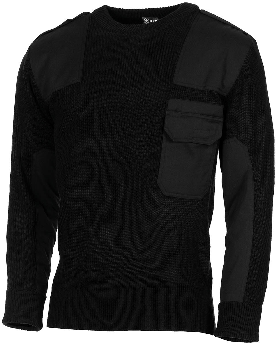 BW Pullover, mit Brusttasche, schwarz