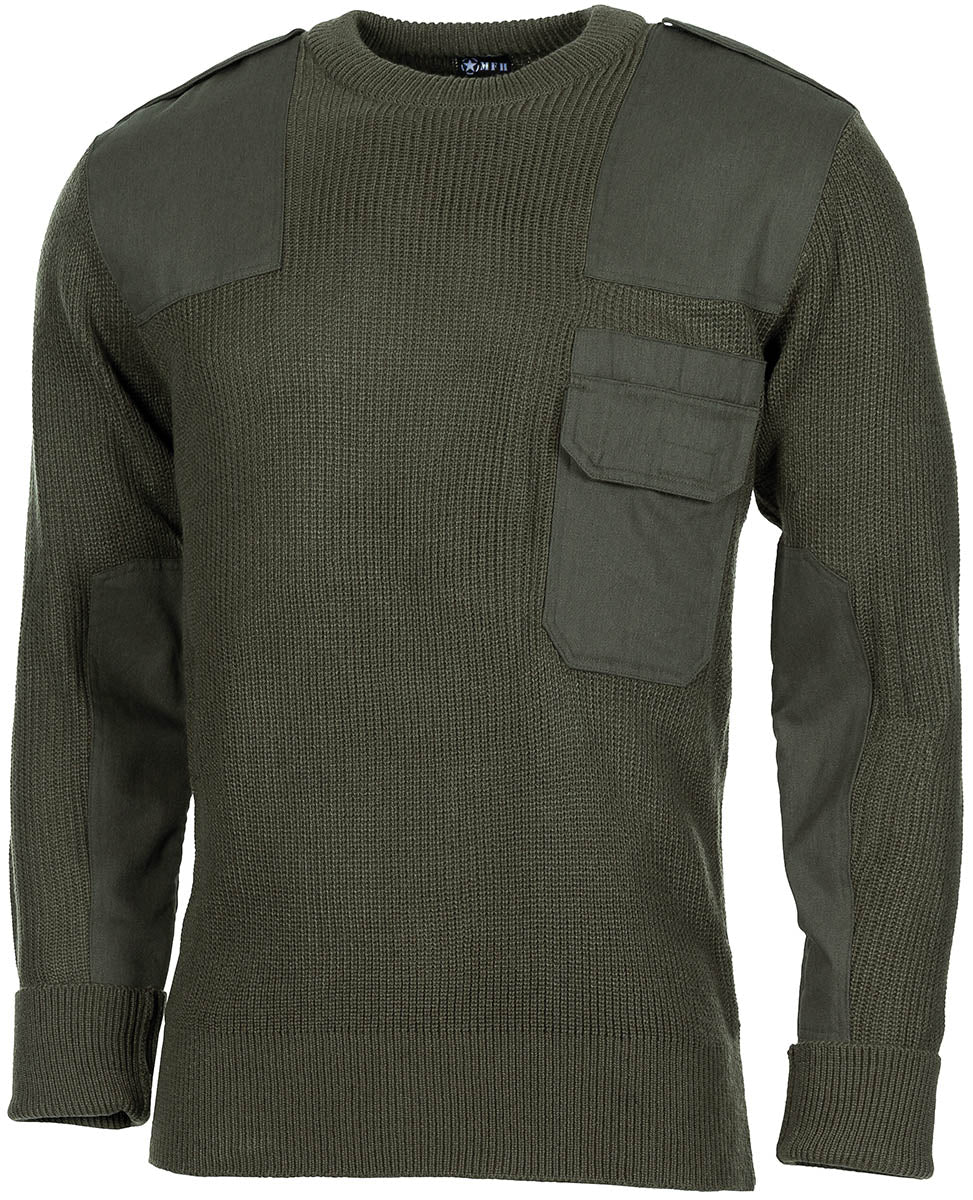 BW Pullover, mit Brusttasche, oliv