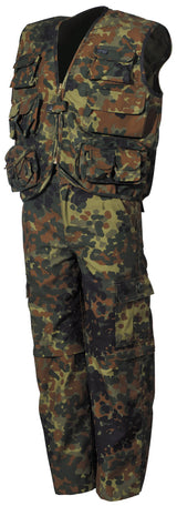 Kinder-Anzug, Weste und Hose, flecktarn,Hosenbeine abnehmbar