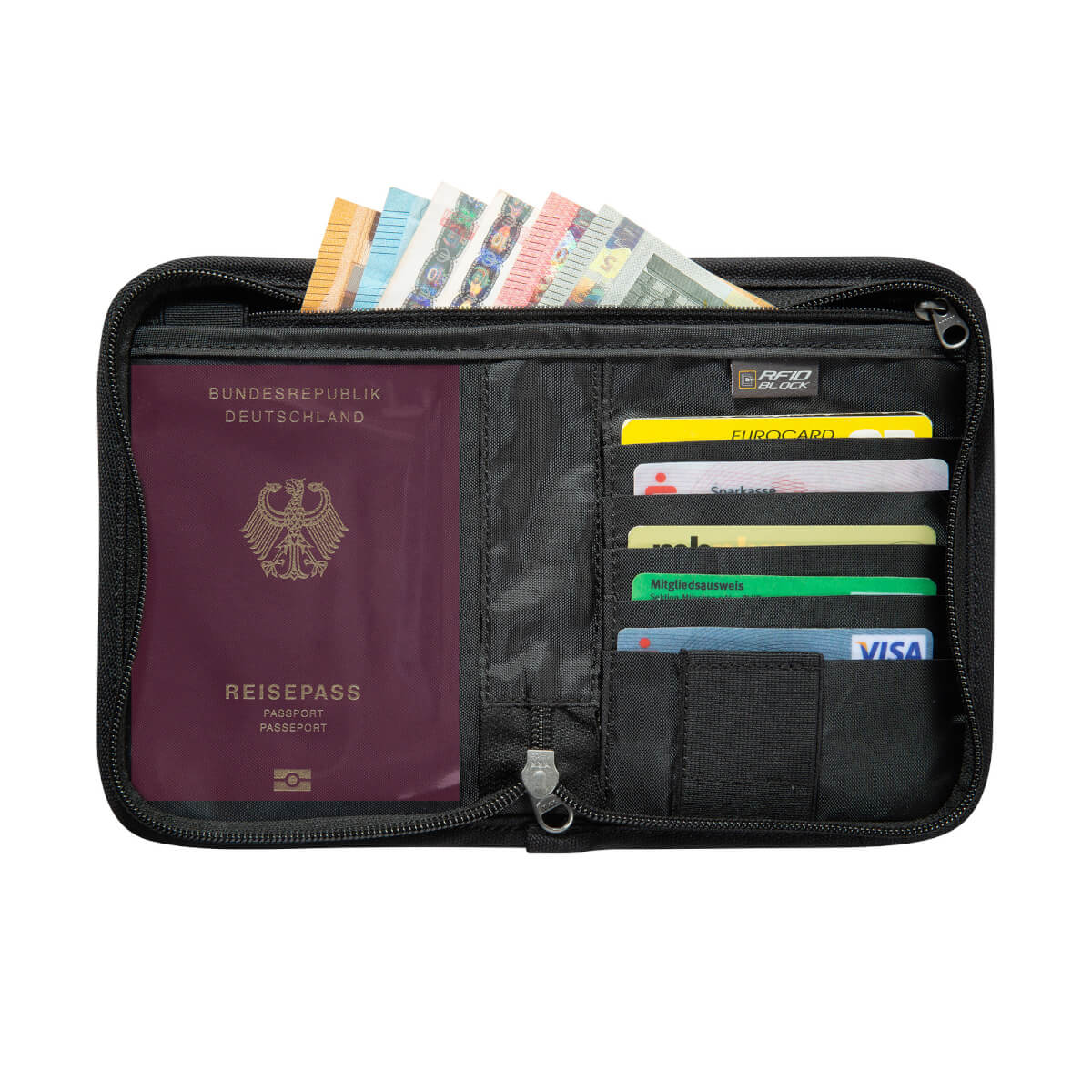 Travel Zip M RFID Block Geldbörse (black)