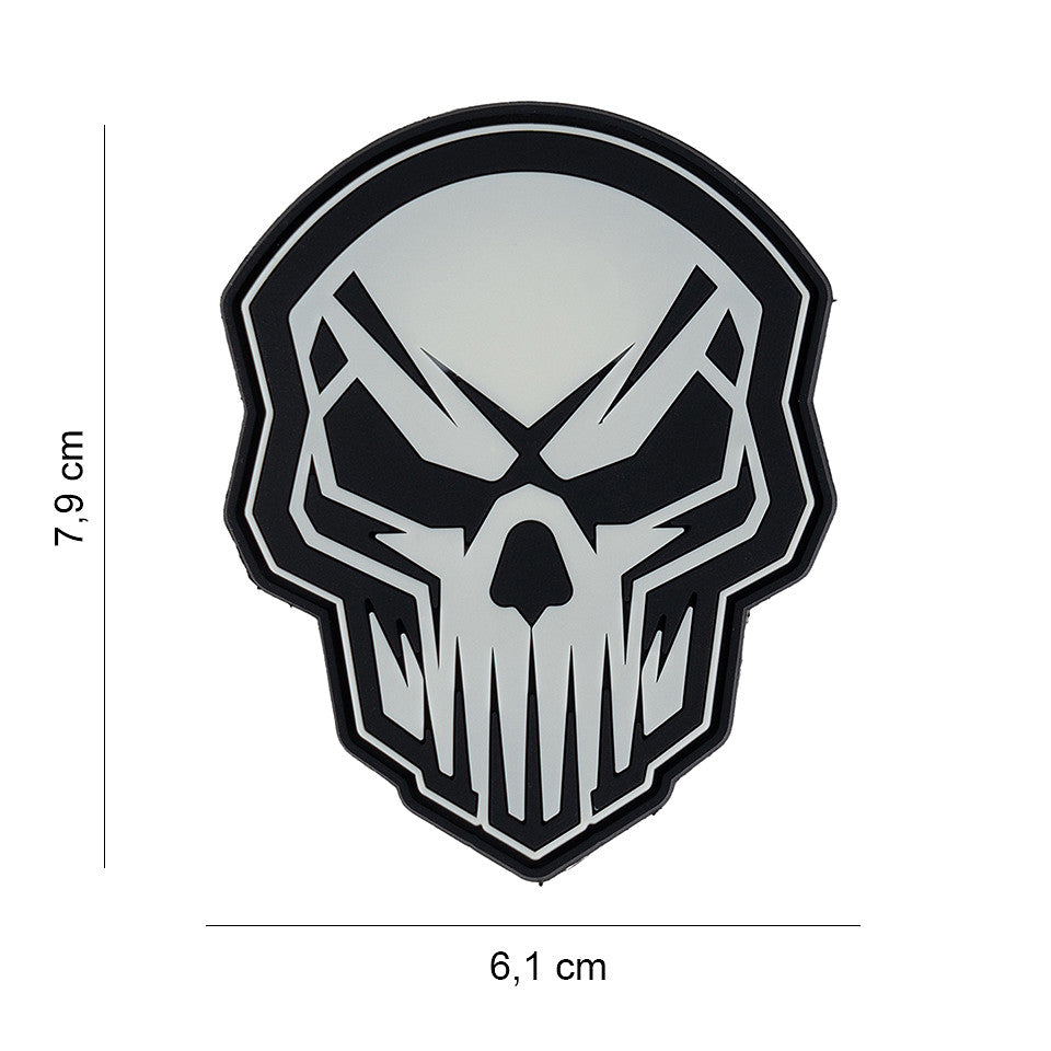Klettabzeichen Angry skull - glow in the dark