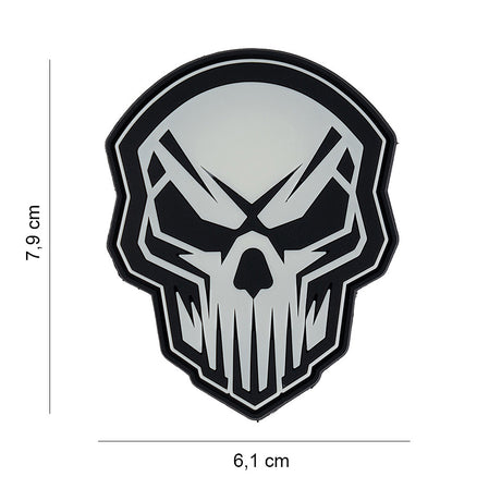 Klettabzeichen Angry skull - glow in the dark