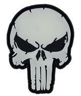 Klettabzeichen Punish Totenkopf - glow in the dark