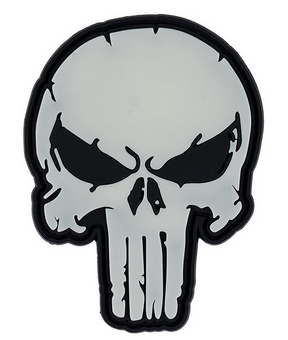 Klettabzeichen Punish Totenkopf - glow in the dark