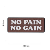 Klettabzeichen No pain No Gain - braun