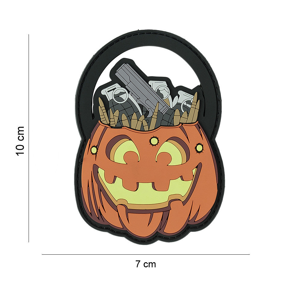 Klettabzeichen Trick or Treat - orange
