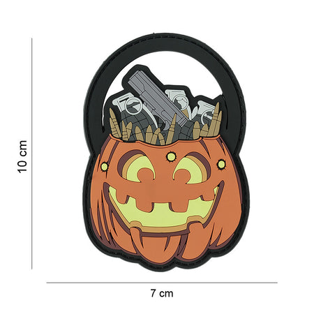 Klettabzeichen Trick or Treat - orange