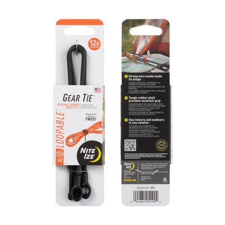 Mehrzweckbinder Gear Tie Loopable, 12 Inch (schwarz)