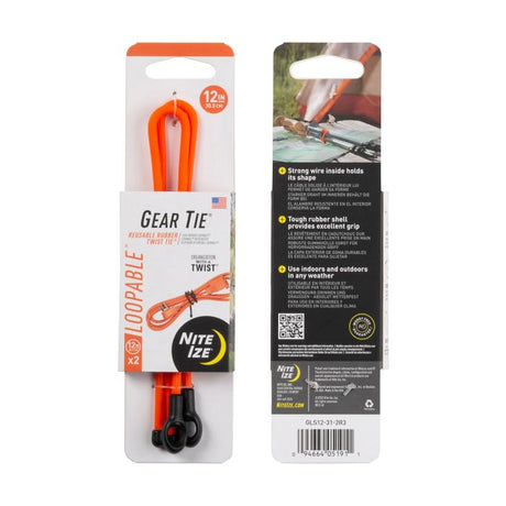 Mehrzweckbinder Gear Tie Loopable, 12 Inch (orange)