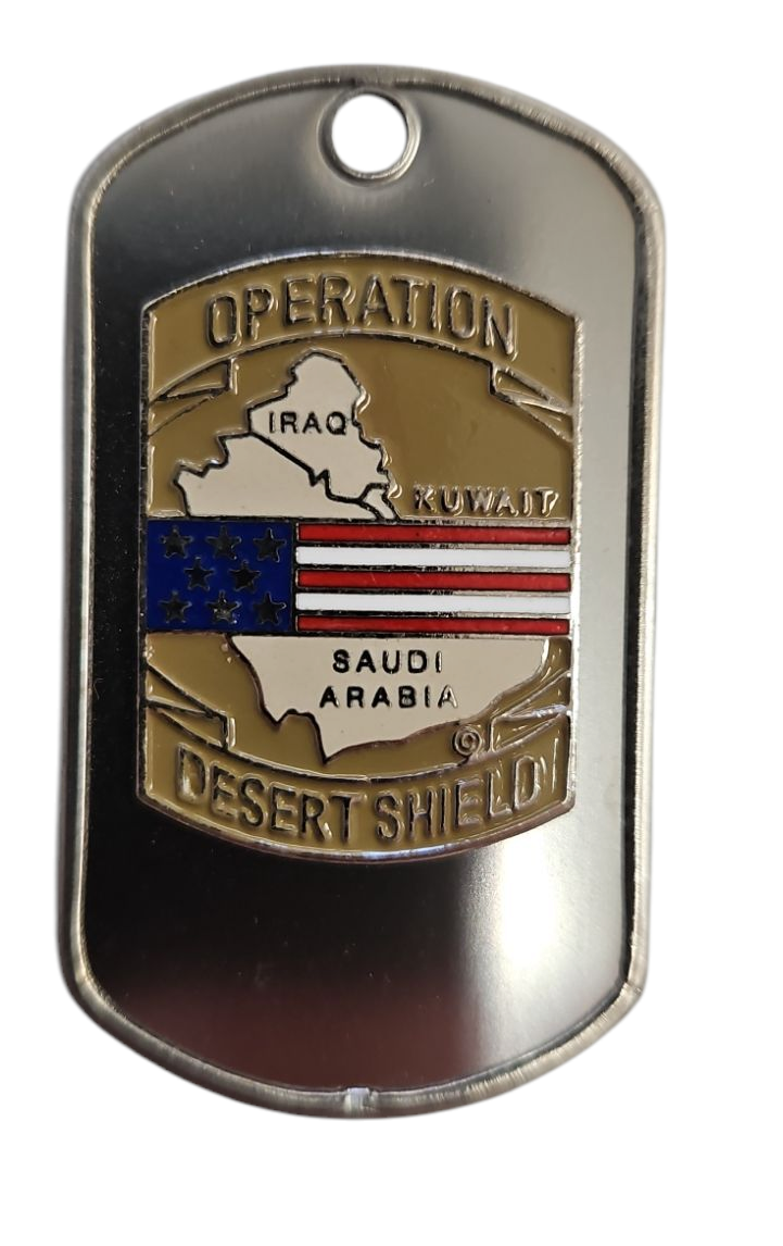 Abzeichen - Desert Shield Oldtimer auf US Dog Tag