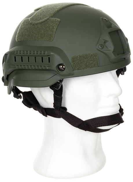 US Helm, "MICH 2002", Rails, oliv, ABS-Kunststoff